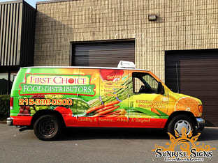 Food Distributor vehicle wraps PA