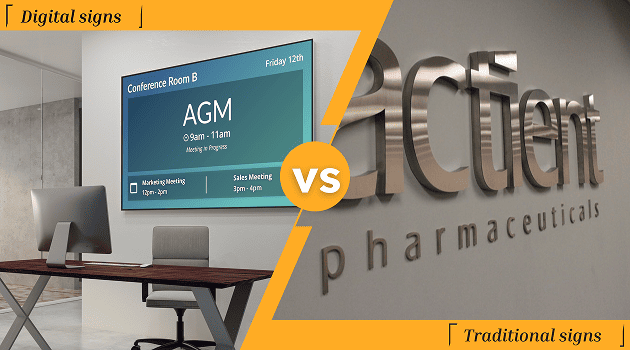 Digital vs. Traditional Lobby Signs
